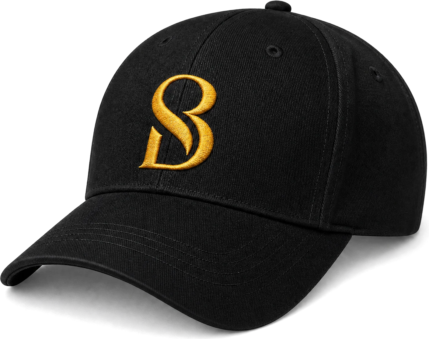 Zwarte cap met geborduurd logo